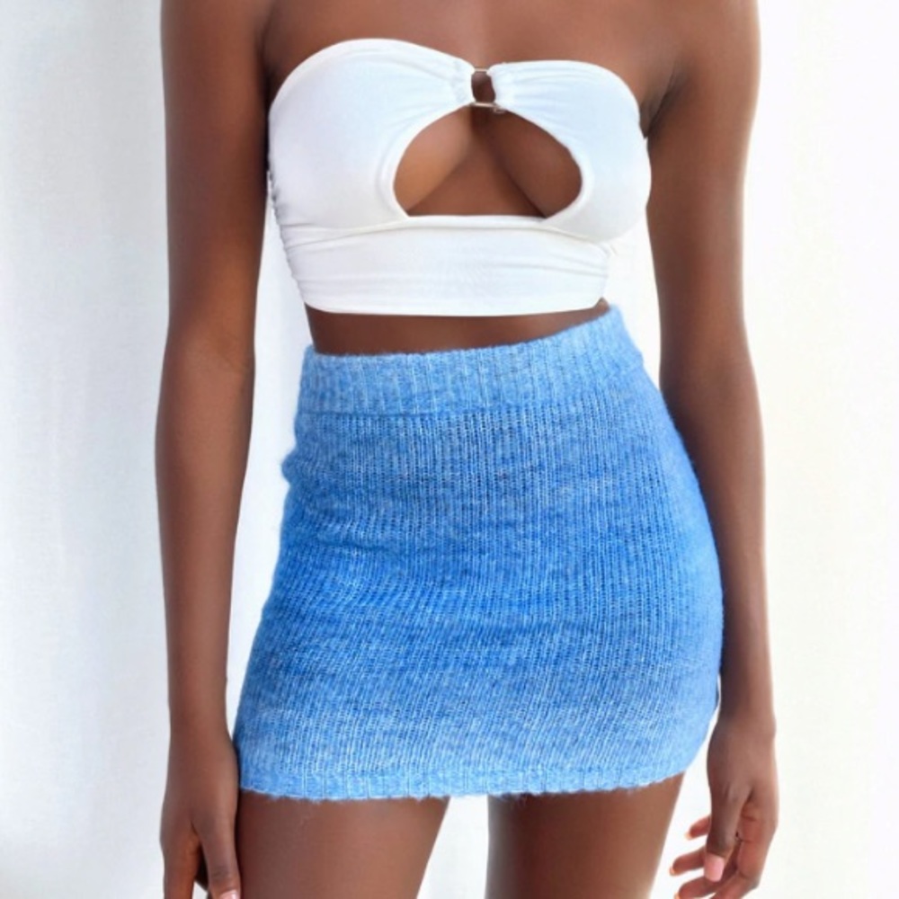 Generation Outcast Clothing - Alua Mini Knit Skirt in Blue